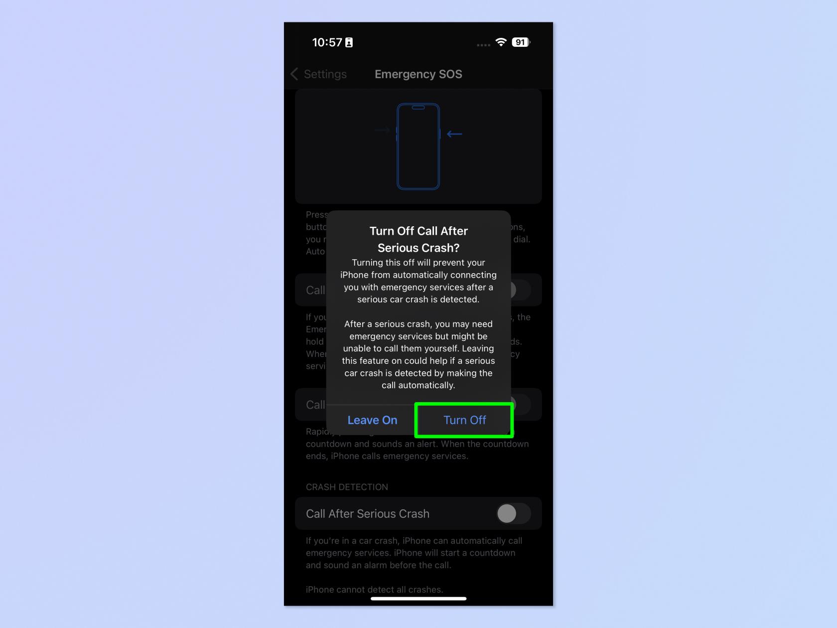 如何在 iPhone 上啟用和禁用崩潰檢測