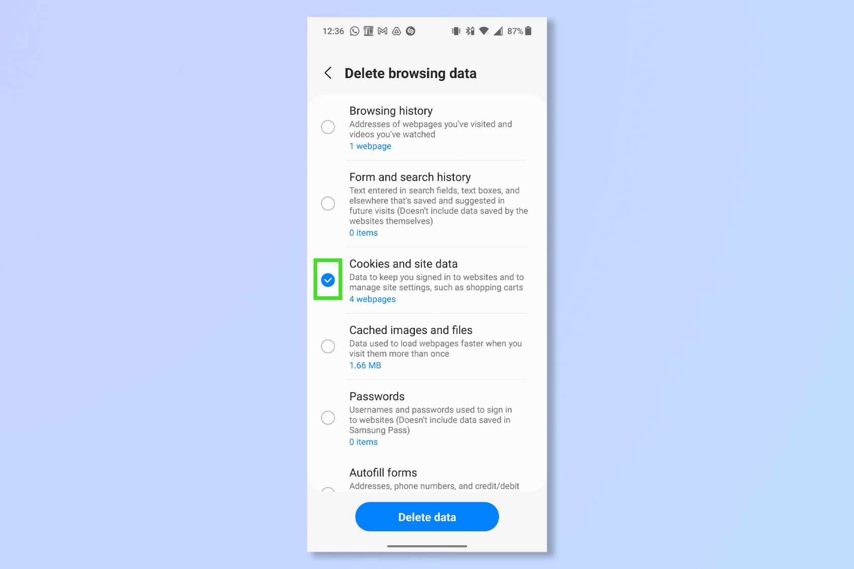 如何刪除 Android 上的 cookie