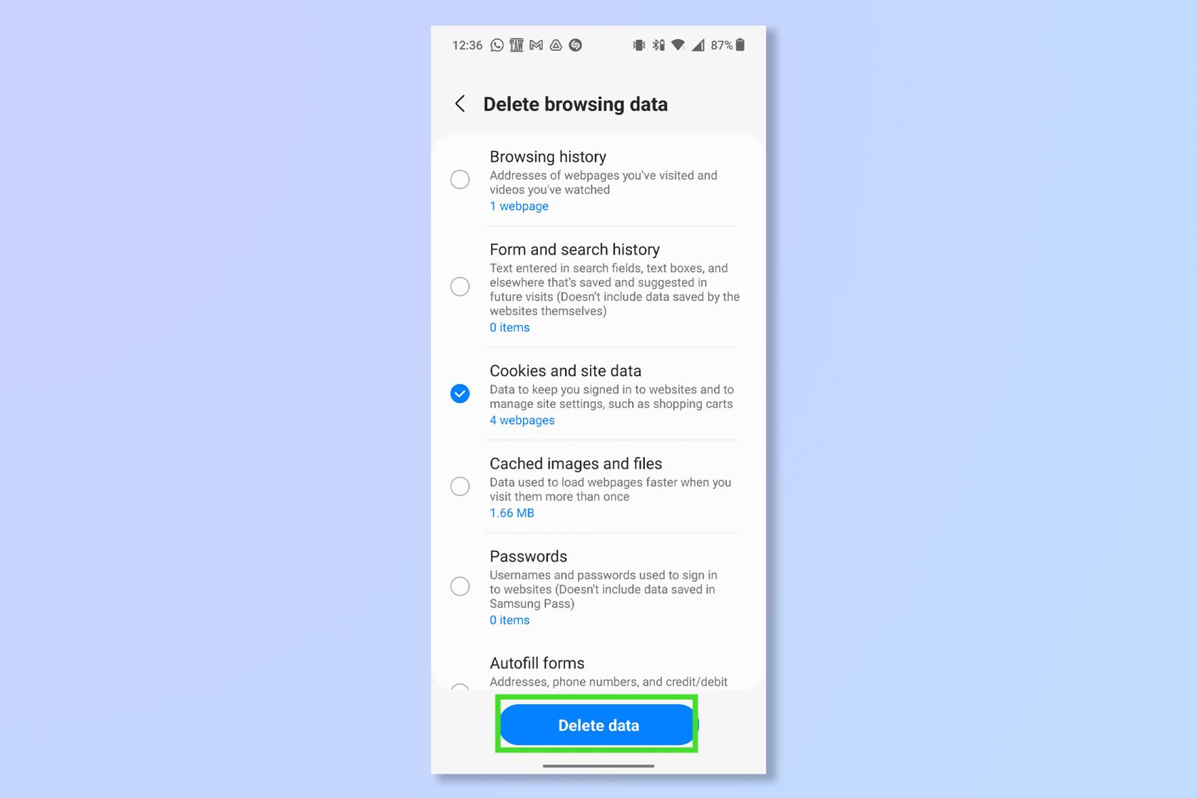 如何刪除 Android 上的 cookie