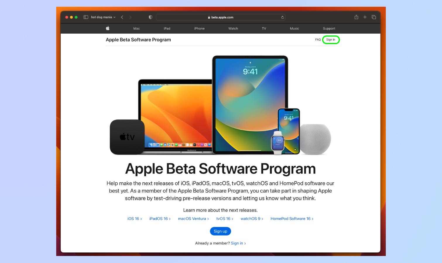 如何下載 macOS Sonoma 公共測試版