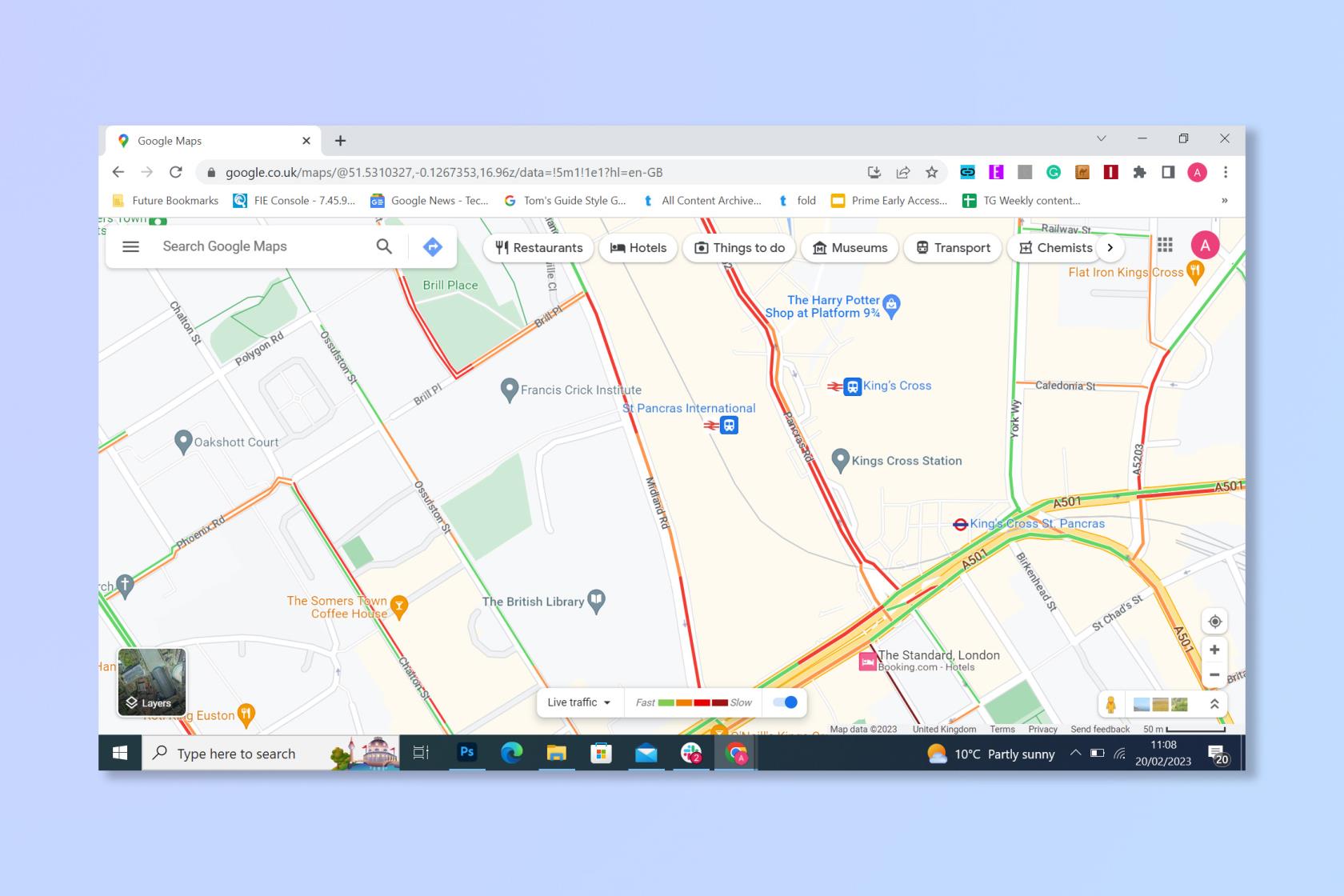 如何在 Google 地圖上查看路況信息