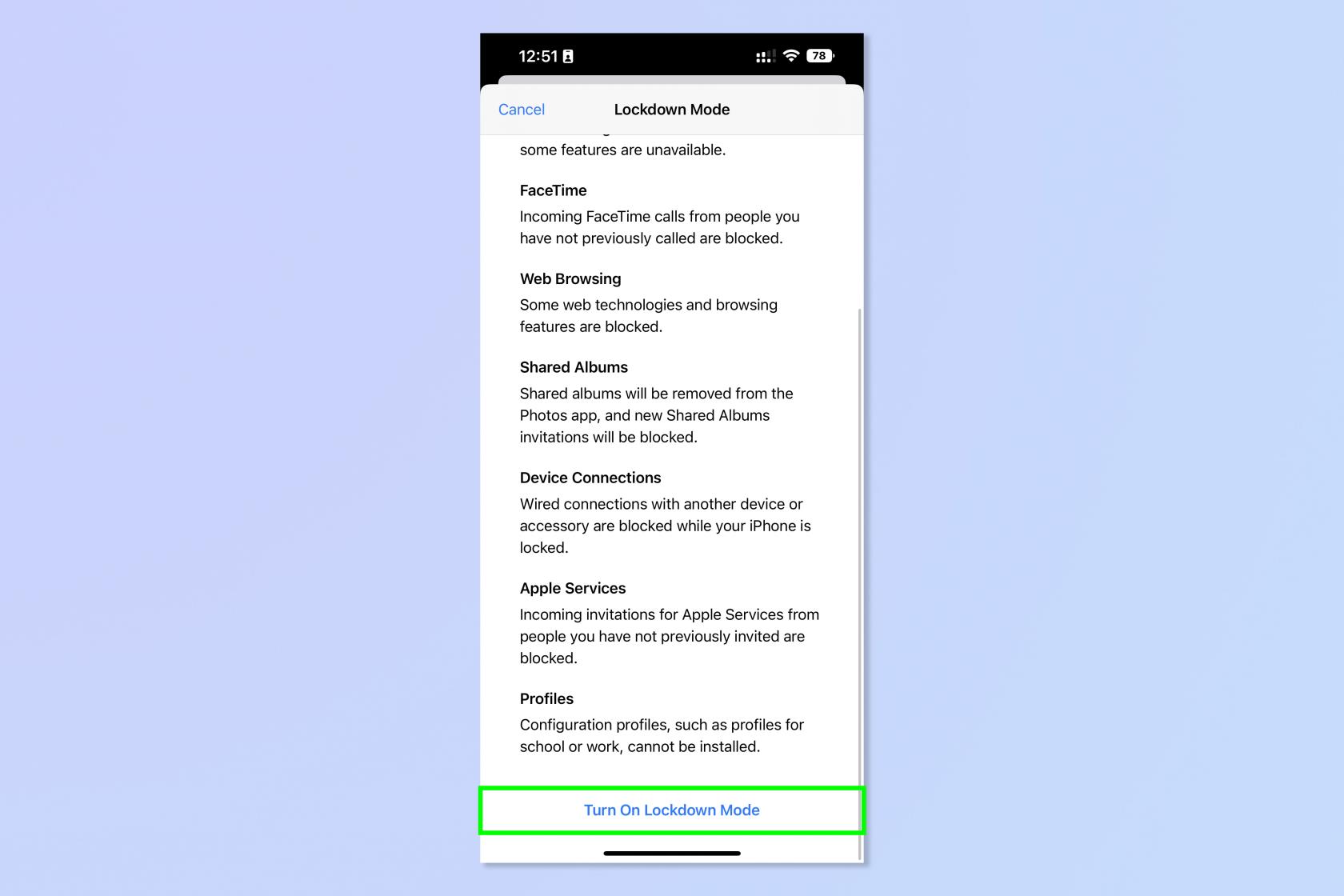 啟用此功能可以防止您的 iPhone 被黑客入侵