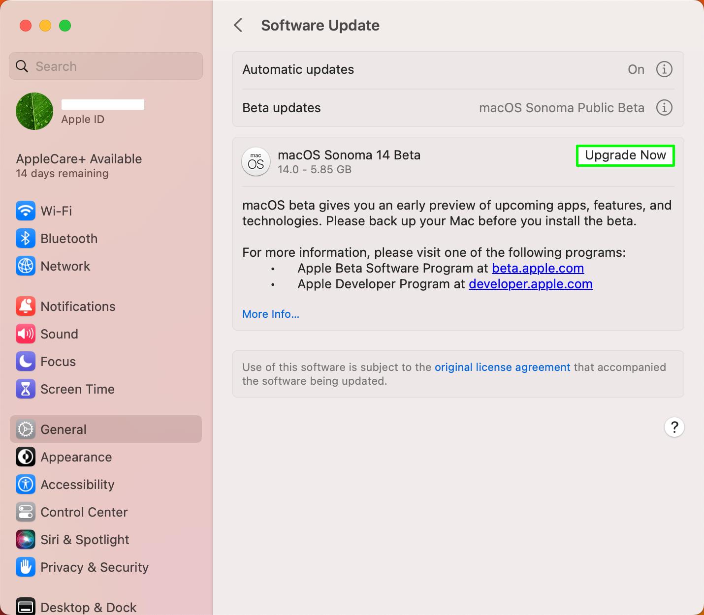 如何下載 macOS Sonoma 公共測試版