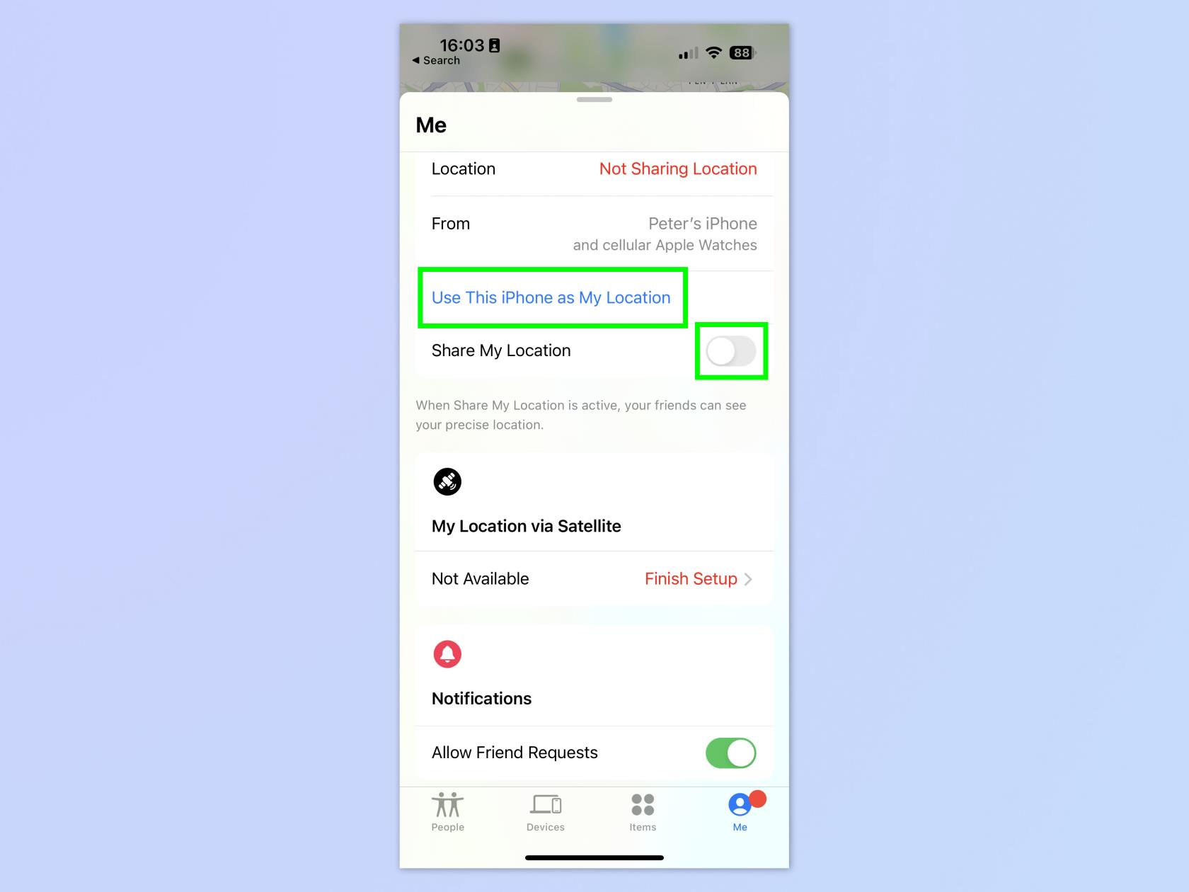 如何在 iPhone 上通過衛星分享您的位置