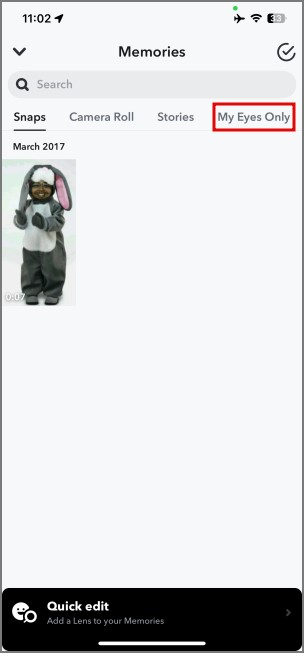 如何僅在 Snapchat 上更改我的眼睛密碼
