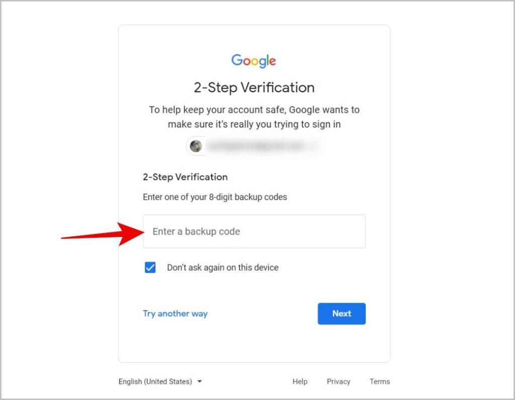 如何從 Google 產生備份程式碼