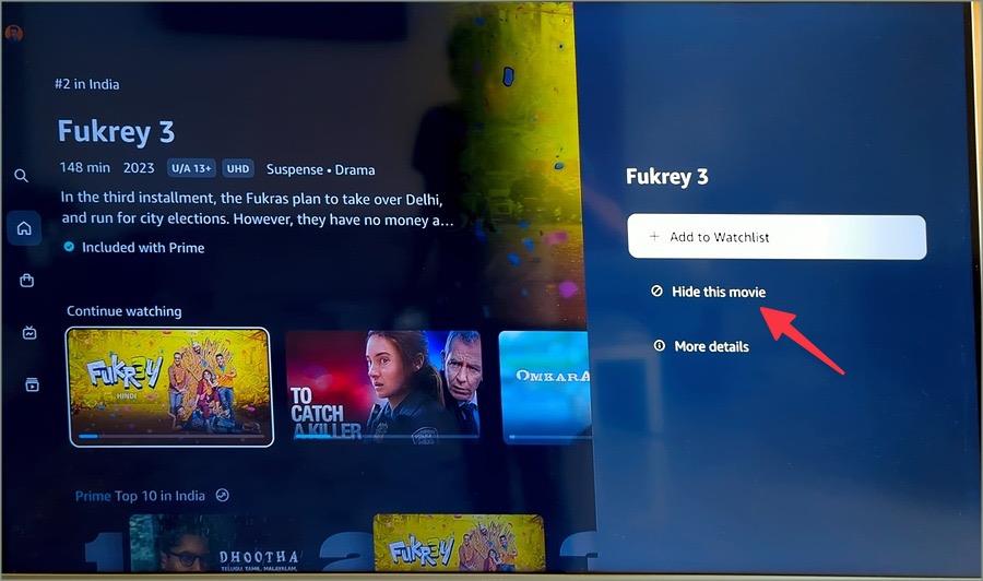 如何清除在 Amazon Prime Video 上繼續觀看