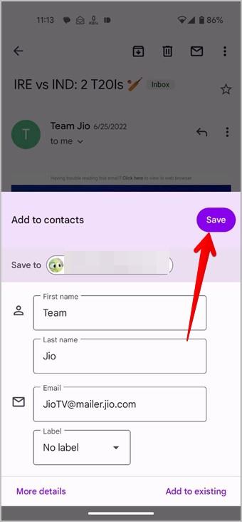 如何將電子郵件新增至 Gmail 中的聯絡人列表