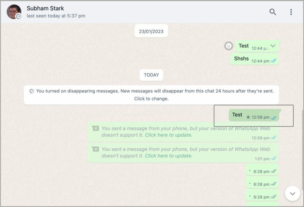 WhatsApp 網頁版和行動版上我加星號的訊息在哪裡
