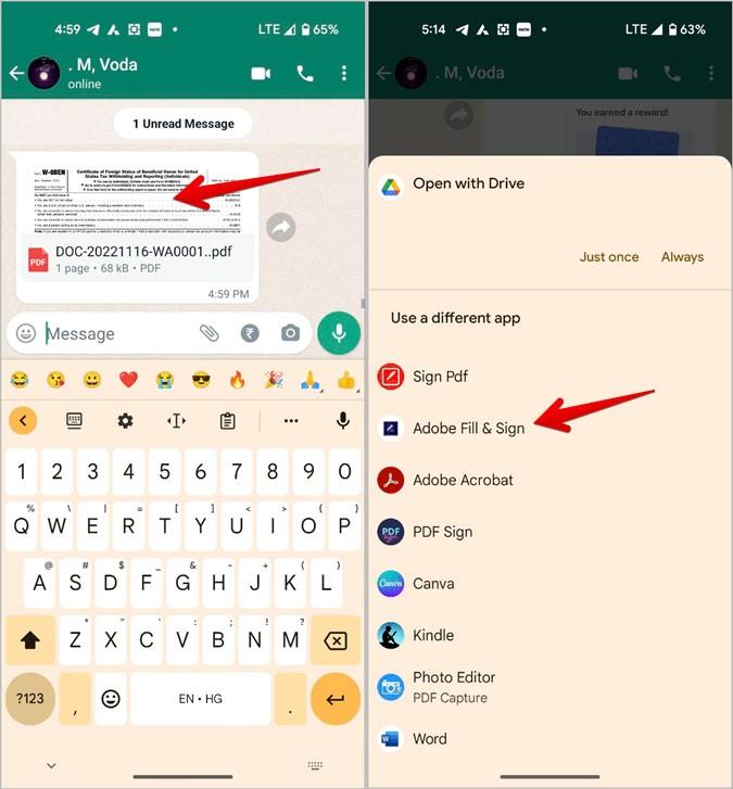 如何在 Android 和 iPhone 上的 WhatsApp 上簽署文檔