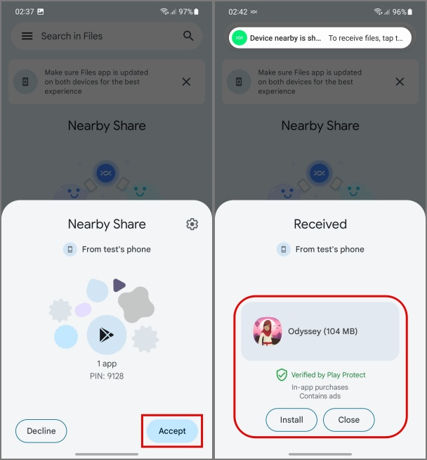如何在兩個 Android 裝置（無線和有線）之間共用文件