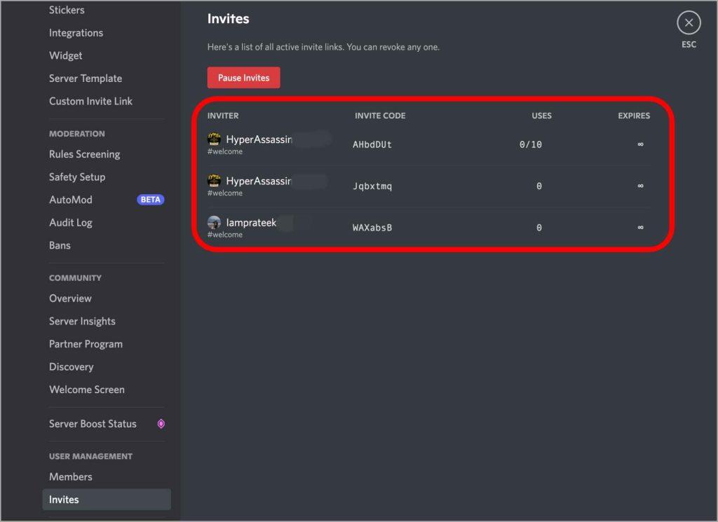 如何在 Discord 上暫停和停用邀請鏈接