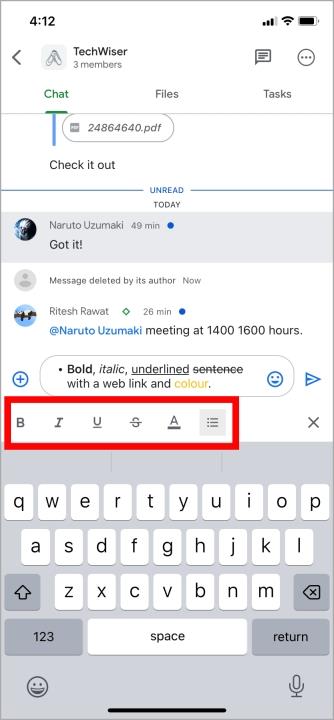 如何在行動裝置上的 Google Chat 中建立空間