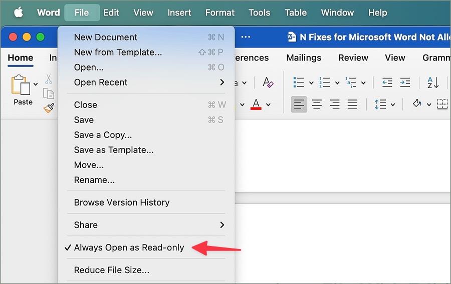 Microsoft Word 不允許 9 個在 Mac 上編輯的修復