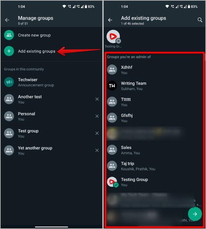 如何在 WhatsApp 社群中新增或刪除群組