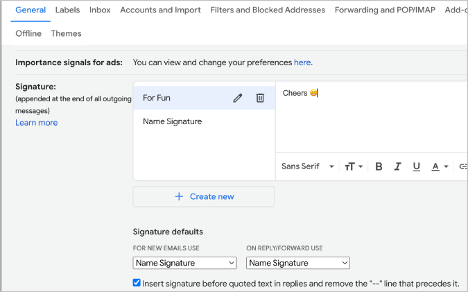 如何在 Web、Android 和 iOS 版 Gmail 中新增簽名