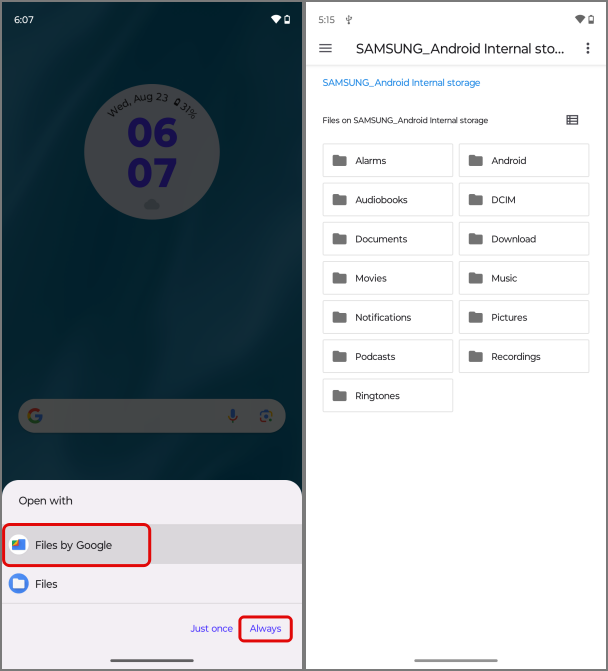如何在兩個 Android 裝置（無線和有線）之間共用文件