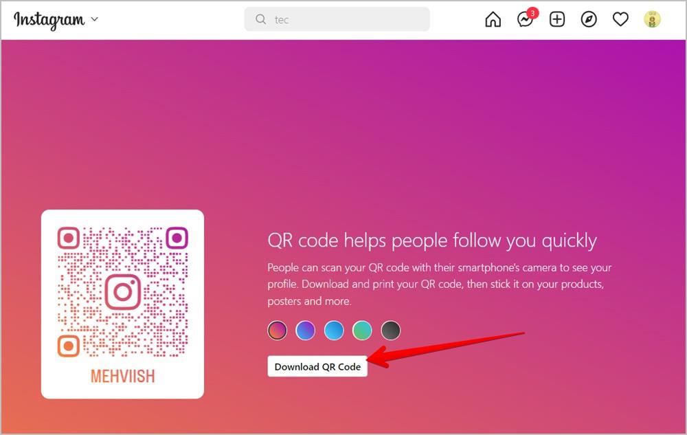 如何為 Instagram 個人資料、捲軸和貼文建立二維碼