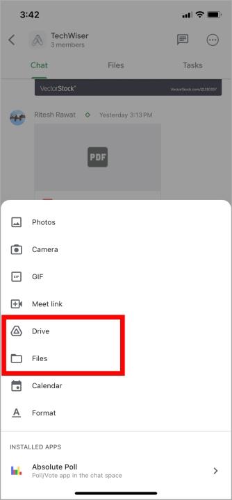 如何在行動裝置上的 Google Chat 中建立空間