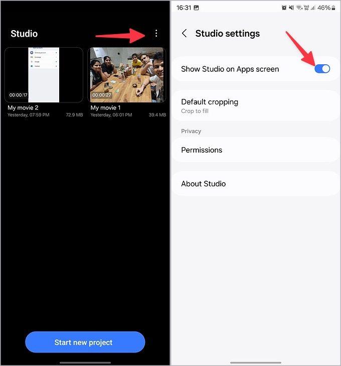 如何在三星 Galaxy 手機上使用 Studio 創建影片和短片