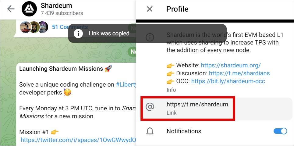 如何複製 Telegram 個人資料、群組、頻道、訊息鏈接