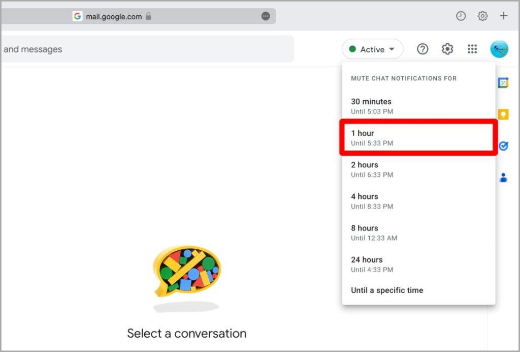 如何更改網頁版和行動版 Google Chat 中的狀態