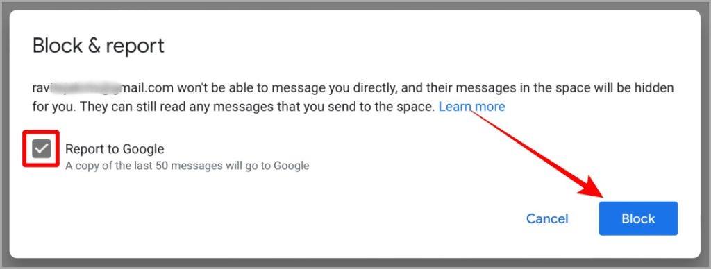 如何在網路和行動裝置上封鎖、舉報和取消封鎖 Google Chat 中的某人