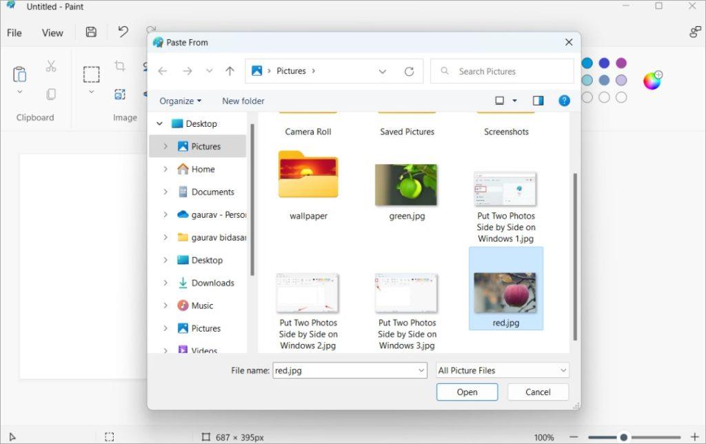 如何在 Windows 10/11 上並排放置兩張照片