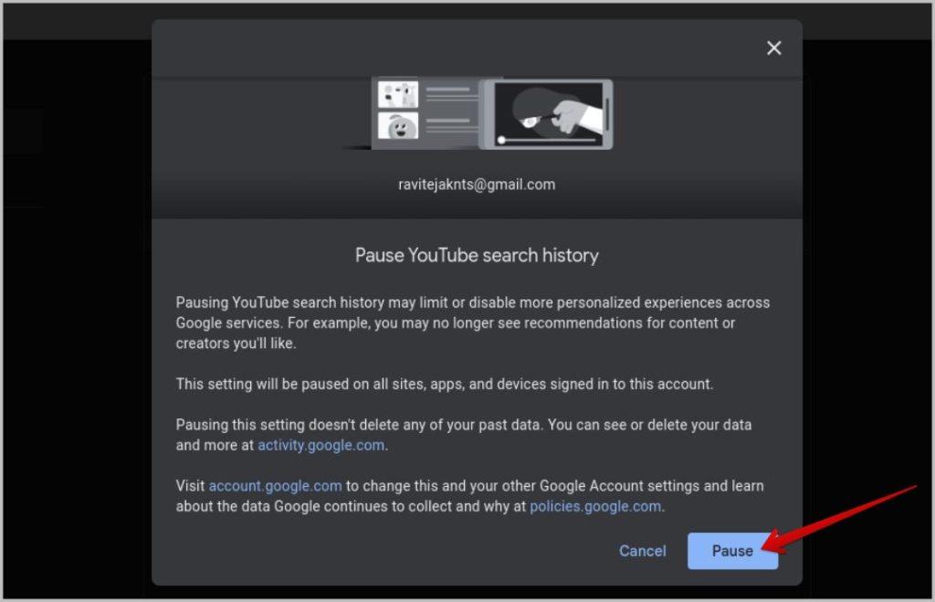 如何暫停 YouTube 上的搜尋記錄和觀看記錄