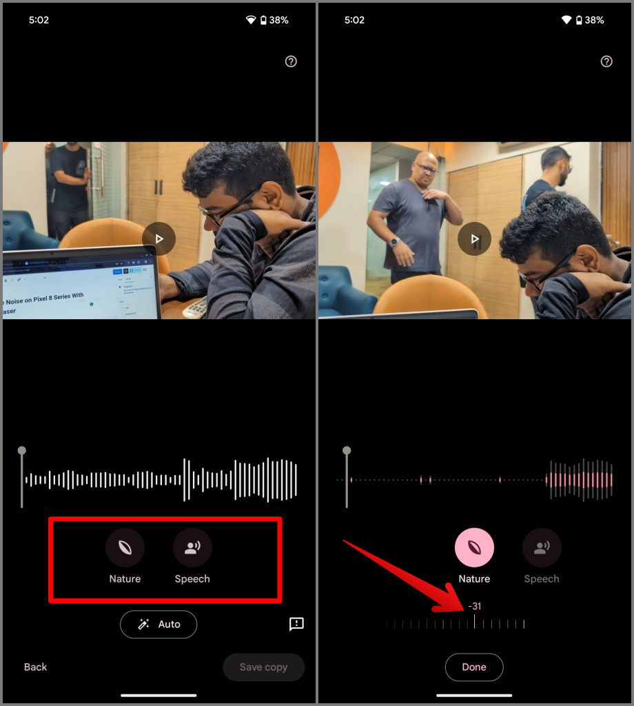 如何使用音頻魔術橡皮擦去除 Pixel 8 系列影片中的噪音