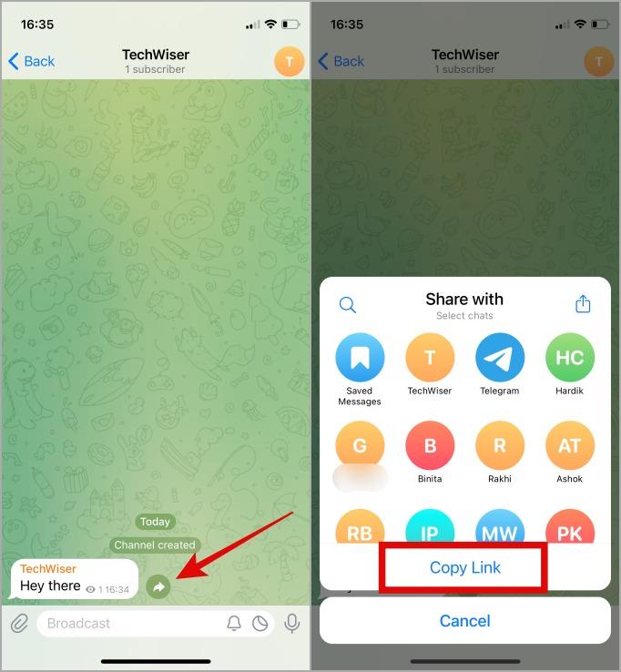 如何複製 Telegram 個人資料、群組、頻道、訊息鏈接