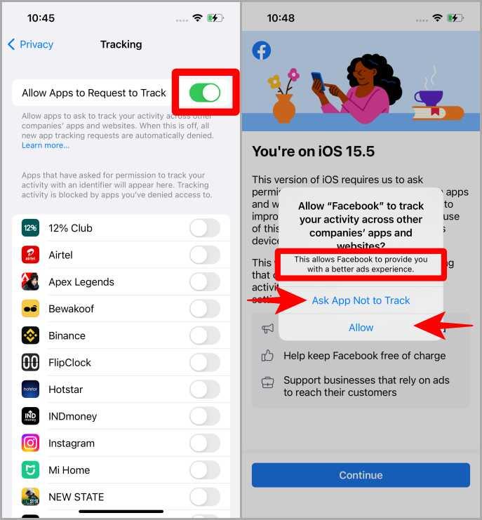如何在 iOS 上開啟/關閉允許應用程式請求跟踪