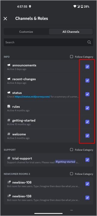 如何隱藏 Discord 伺服器側邊欄上的頻道