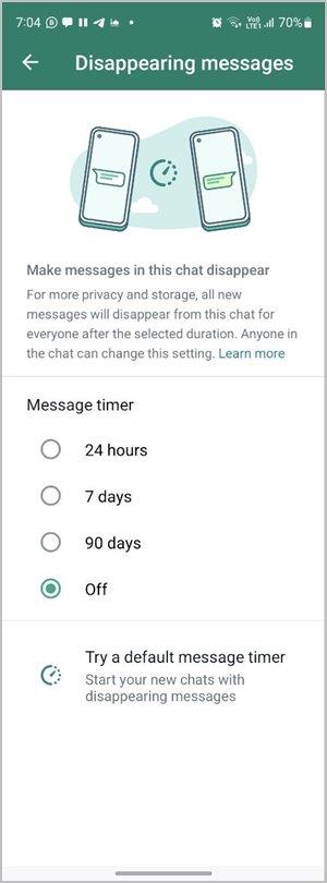 在 WhatsApp 上發送消失訊息的 2 種方法