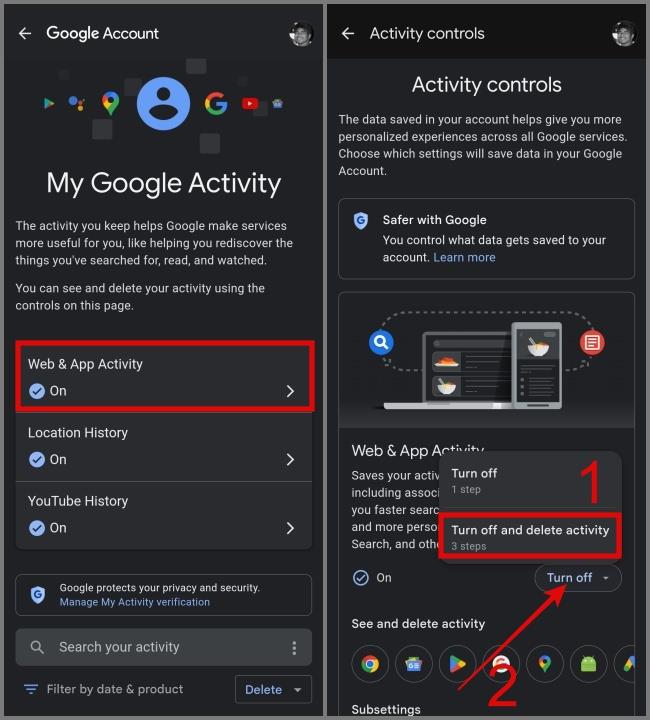 如何存取和刪除您的所有 Google 活動