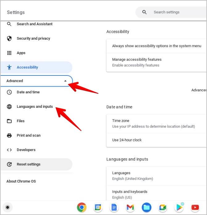 如何更改 Chromebook 系統和鍵盤語言