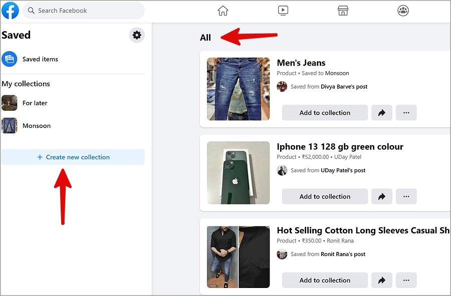 如何查看 Facebook Marketplace 上保存的項目