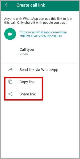 如何在 WhatsApp 上建立和分享通話鏈接