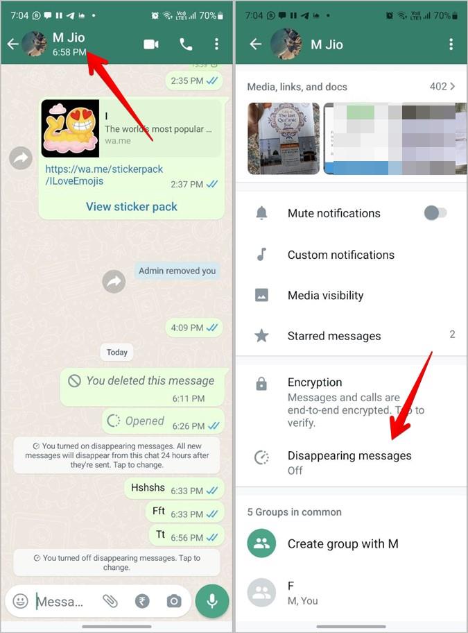 在 WhatsApp 上發送消失訊息的 2 種方法