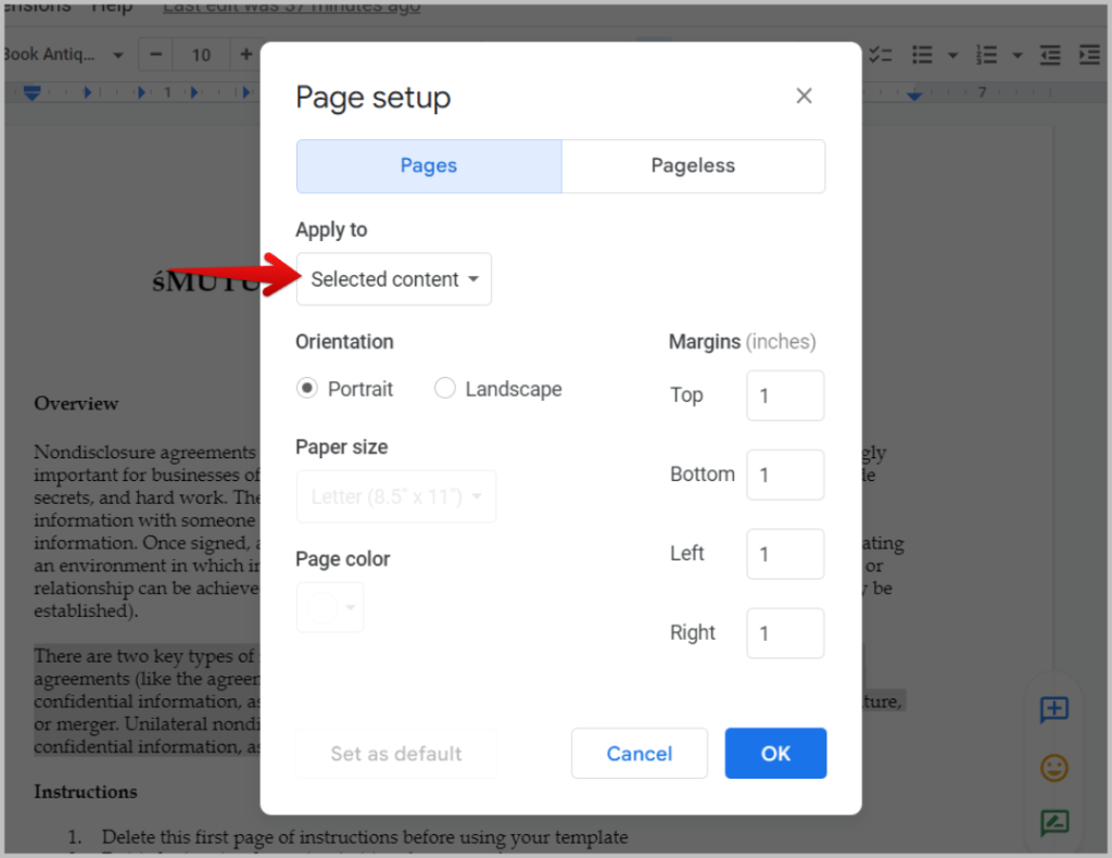 更改 Google 文件頁邊距的 3 種方法
