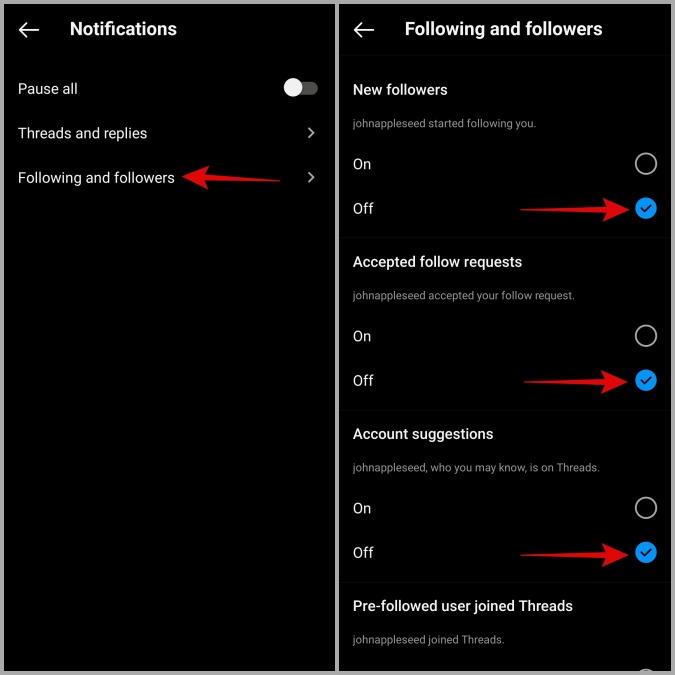 如何暫停、靜音和停用 Threads 應用程式通知