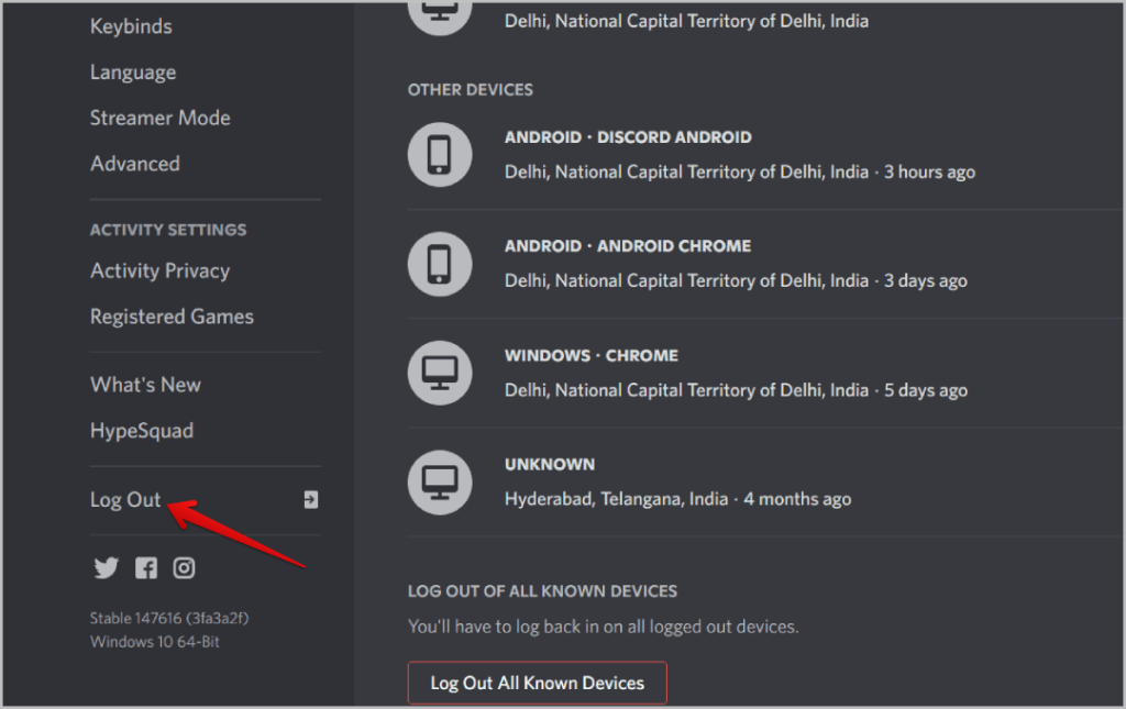 如何檢查我的 Discord 帳號登入位置