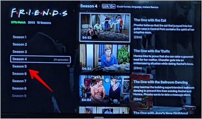 如何更改 Netflix 上的季節或劇集