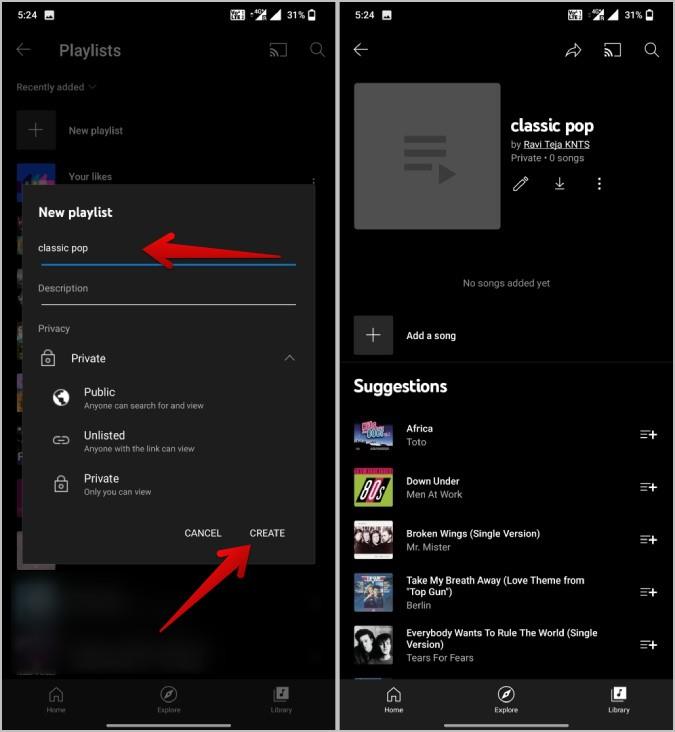 在 YouTube Music 上建立和保存播放清單的 4 種方法