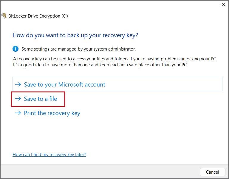 如何在 Windows 11 上尋找 BitLocker 復原金鑰