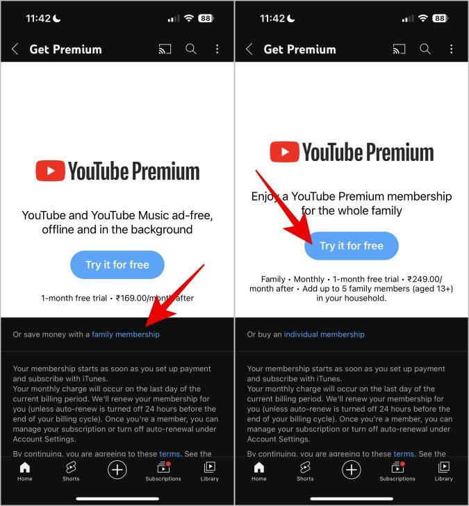 如何設定 YouTube Premium 家庭計劃