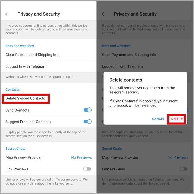 Telegram 在 Android 和 iPhone 上不同步聯絡人的 7 個修復