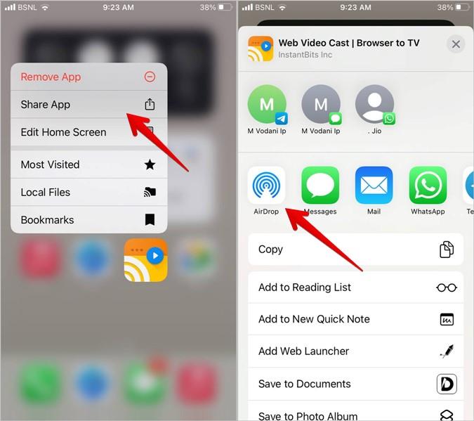 如何將應用程式從 iPhone 或 Android 發送到另一部手機