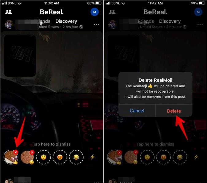 如何更改或刪除 BeReal 表情符號