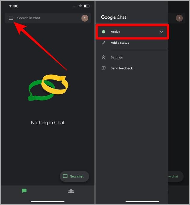 如何更改網頁版和行動版 Google Chat 中的狀態